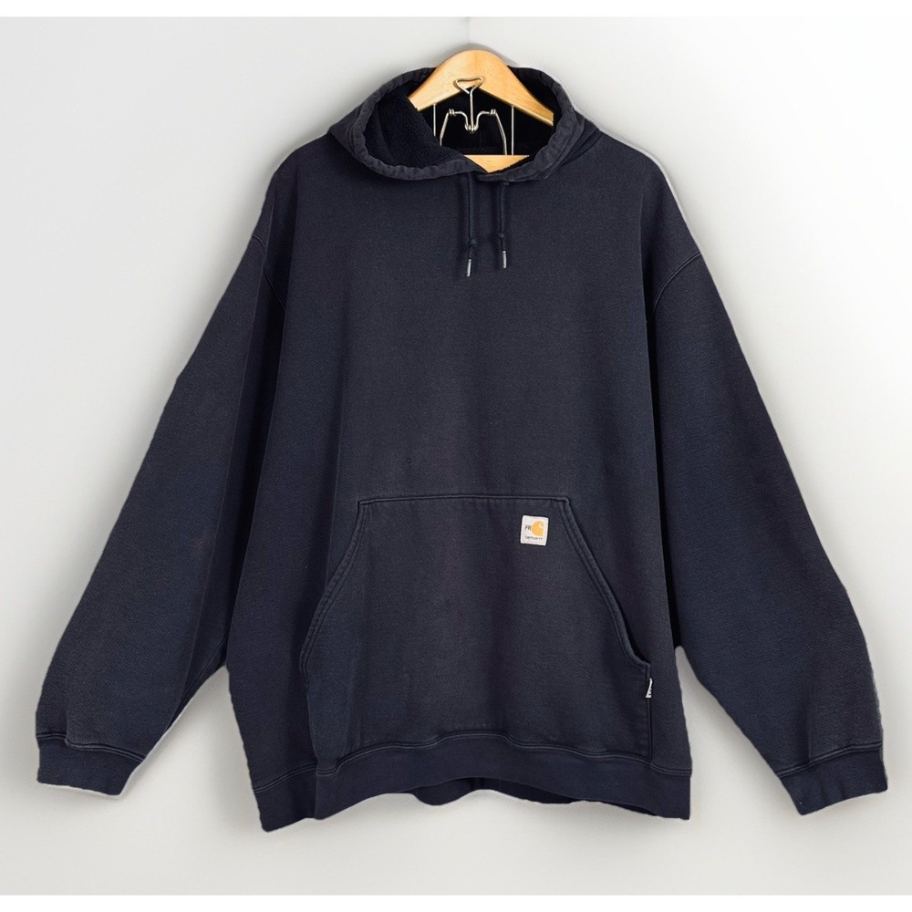 Carhartt Hoodie Sweatshirt 3XL Navy Blue FR Flame Resistant Work FRK006 DNY XXXL